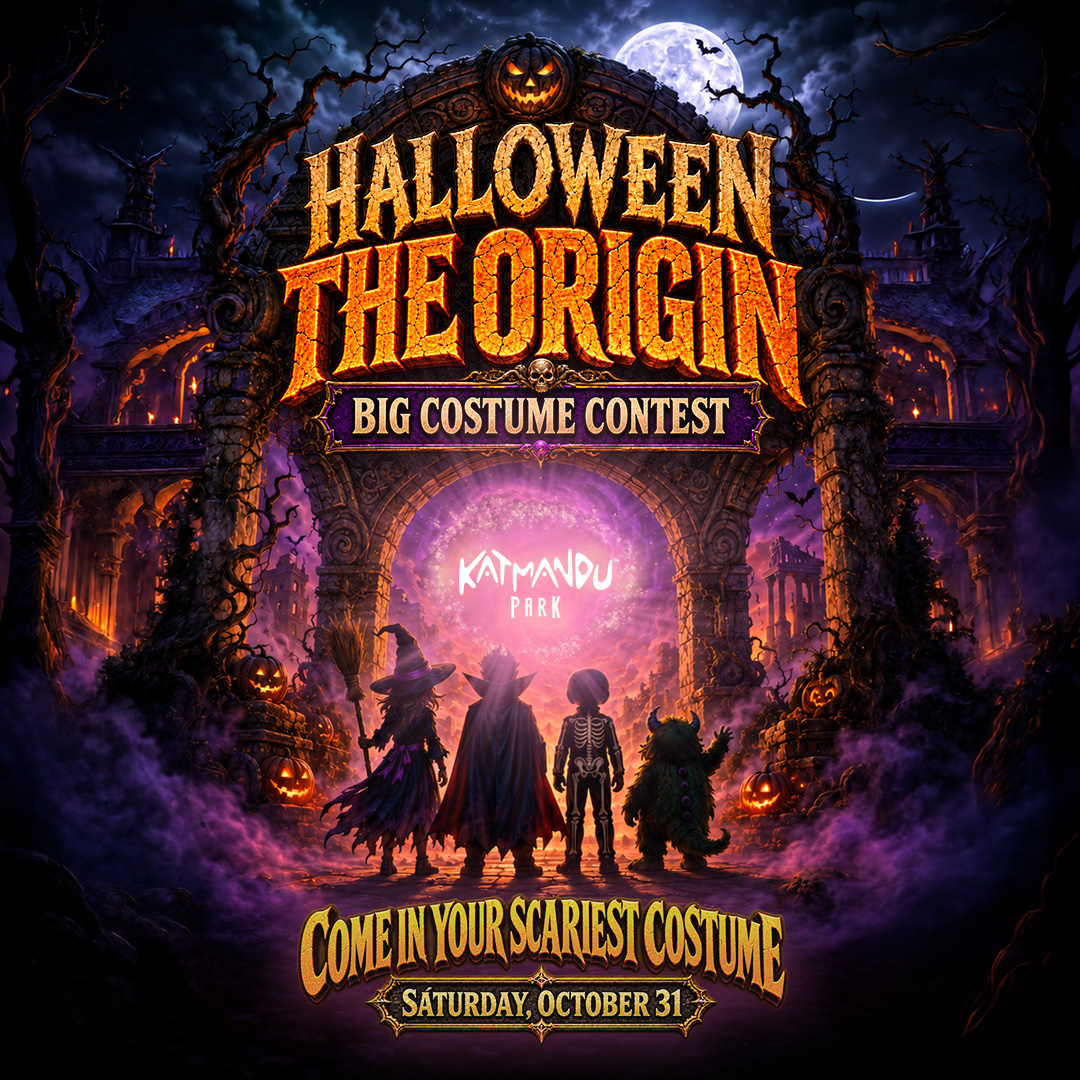Halloween The Origin at Katmandu Park Mallorca, featuring a big costume contest on Saturday, October 31, 2026